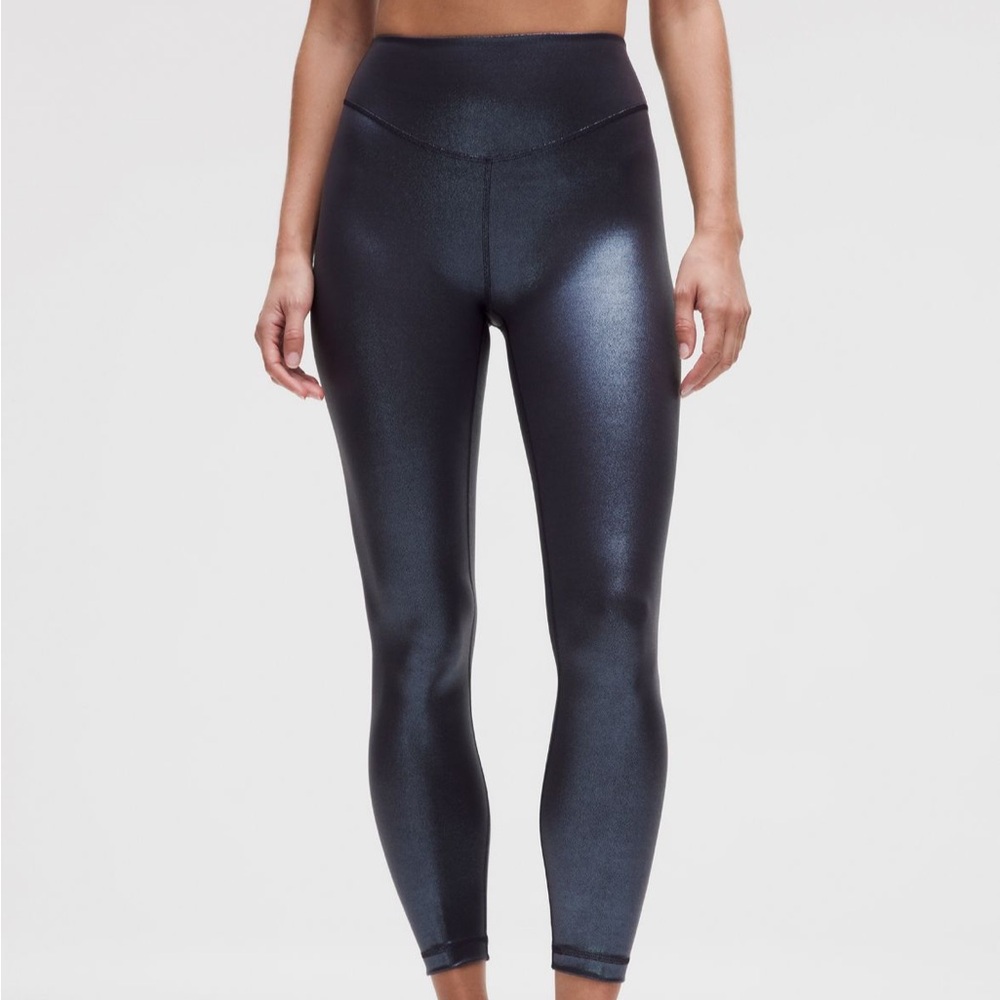 LULULEMON Wunder Under SmoothCover Tight 25" Radiate Foil Print Black Night